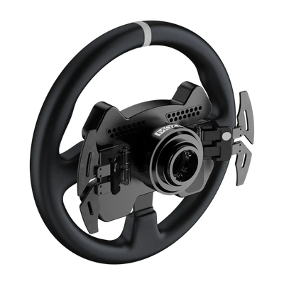 Moza CS V2P Touring/Rally Stuurwiel met carbon fiber schakelflippers en programmeerbare knoppen voor een authentieke rijervaring.