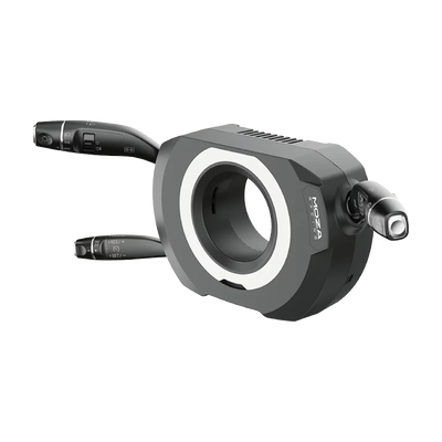 Moza Multi-function Stalks met 28 programmeerbare schakelaars voor naadloze controle in racesimulatoren.