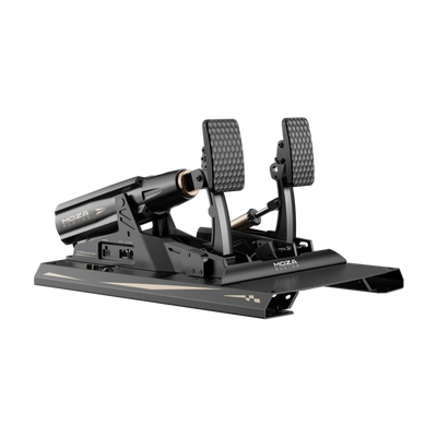 Moza mBooster Pedal Set (med CRP2 Throttle) viser avancerede pedal-funktioner og dobbelte 200KG load cell-sensorer for realistisk feedback.