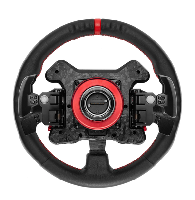 Simagic Neo X-330R steering wheel - rear view with Neo X Hub and paddle shifters