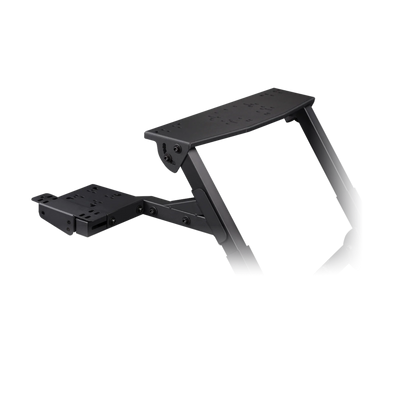 Next Level Racing Wheel Stand 2.0 che mostra il design in acciaio pieghevole e regolabile