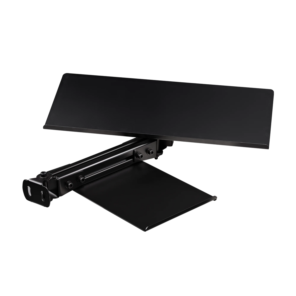 Plateau clavier et souris Next Level Racing GTElite en aluminium anodisé noir et acier carbone, ajustable pour les simracers.