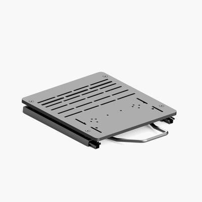 Sim-Lab pedal slider baseplate for secure pedal mounting and adjustments, compatible with various rig setups and pedal sets.