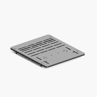 Sim-Lab pedal slider baseplate for secure pedal mounting and position adjustment, compatible with P1-X and GT1 Pro setups.