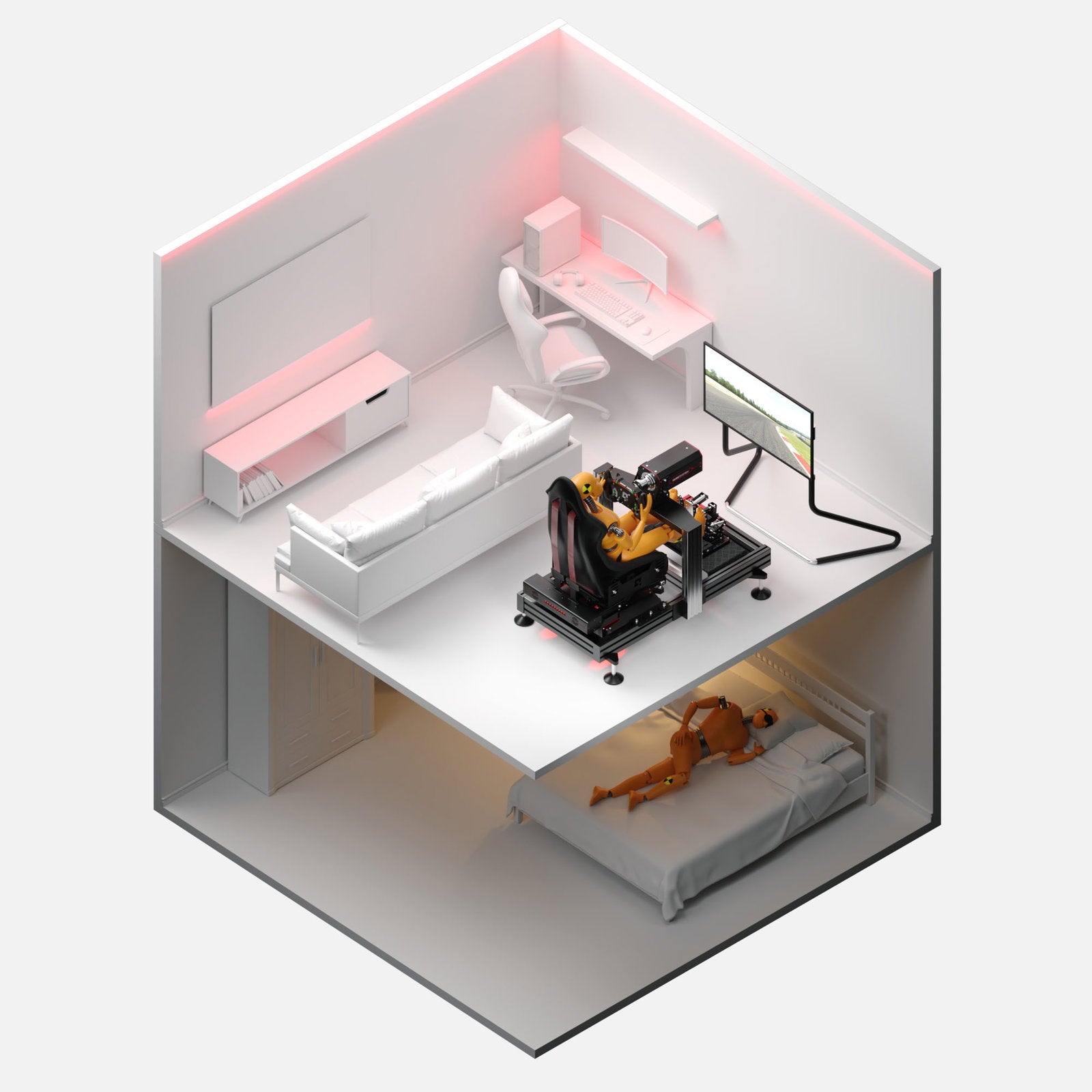 Qubic System QS-H13 seat mover - ultra-quiet operation below 58 dB(A), no floor vibration transfer