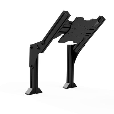 Sim-Lab Quad monitor stand add-on for converting triple monitor stand to quad, featuring durable structure and all necessary parts included.