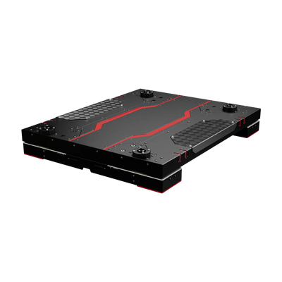 Qubic System QS-CH2 2DOF motion platform for vehicle simulation with surge and yaw capabilities, featuring fast linear actuator technology.