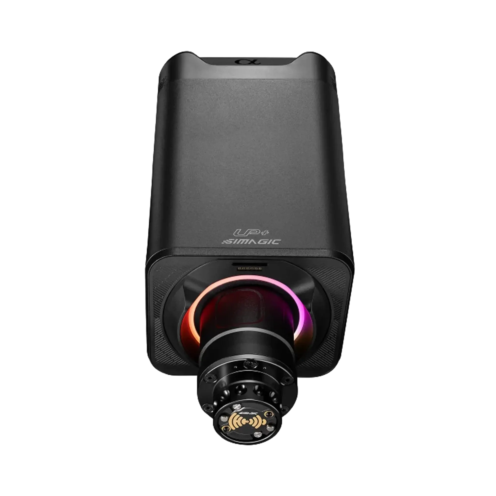 Alt Tag: SIMAGIC Alpha EVO Ultra 28Nm direct drive wheelbase 28Nm high-torque sim racing wheel base front view