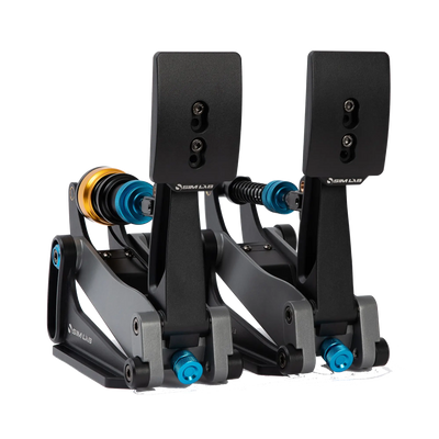 Sim-Lab XP1 Loadcell pedals with 200 kg loadcell design, adjustable resistance, and full-metal construction for high precision.