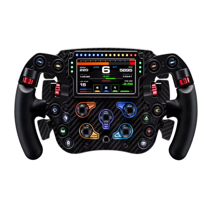 Simagic FX Pro steering wheel - front view - lights on - G-Performance