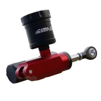 Simagic P1000 P-HYS Hydraulic braking system in red, enhancing race car brake feel, compatible with P1000 pedals, non-inverted version.