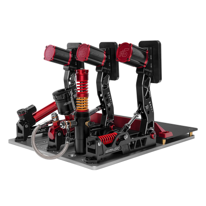 Simagic Haptic Bracket for P2000 pedal set showcasing haptic modules for enhanced racing simulation experience