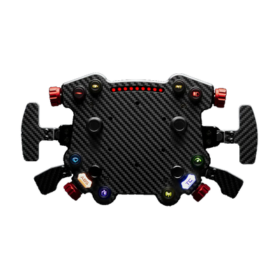 Simagic GT Pro Hub(K) with carbon fiber front, LED lights, and customizable buttons for GT, rally, and drift car racing.