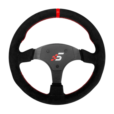 Simagic P-330R Alcantara racing wheel, CNC aluminum alloy, 330mm diameter, Alcantara grip, compatible with Simagic GT Pro Hub and GT1 Hub.