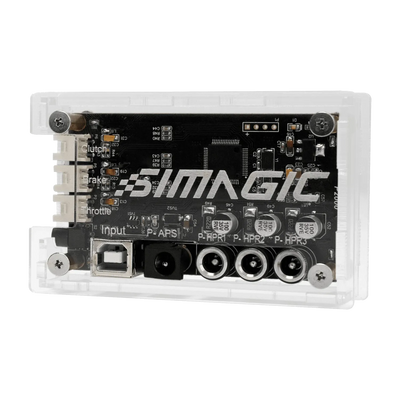Simagic P2000-HCB Haptic Control Box with visible wiring and connections