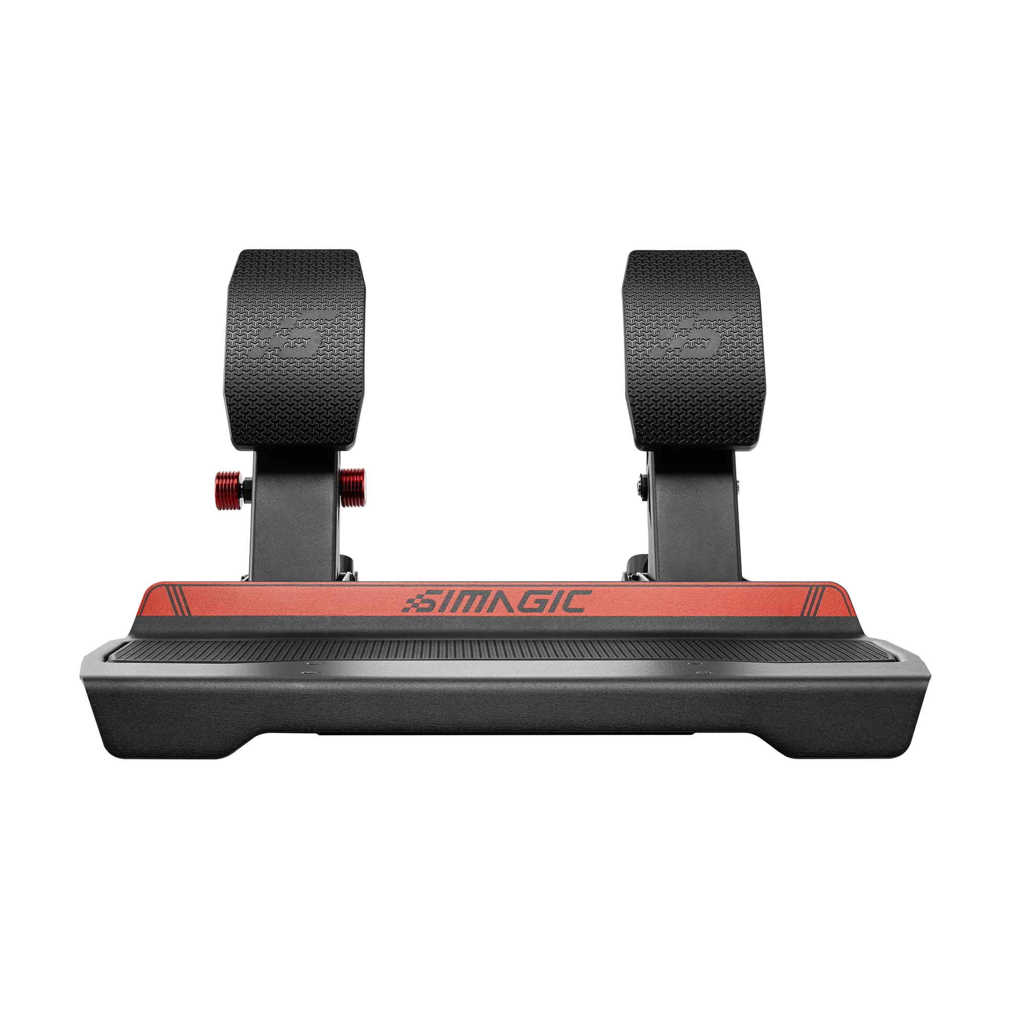 Simagic P700 high-value pedal set with 150 kg load cell brake, dual-sensor system, adjustable settings, and optional haptic feedback.