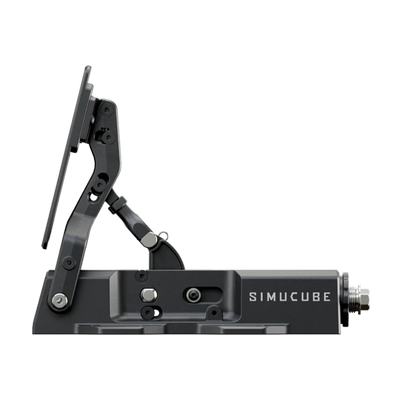 Simucube Co-Pedal with realistic pedal feel, designed for throttle or clutch use, featuring Arc profiles and consistent sensor feedback.