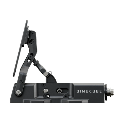 Simucube Co-Pedal with realistic pedal feel, designed for throttle or clutch use, featuring Arc profiles and consistent sensor feedback.
