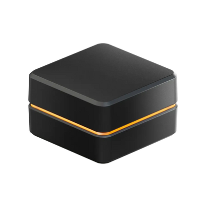 Simucube Link Hub connects Simucube gear using one USB, protecting from surges and freeing up space for other devices.