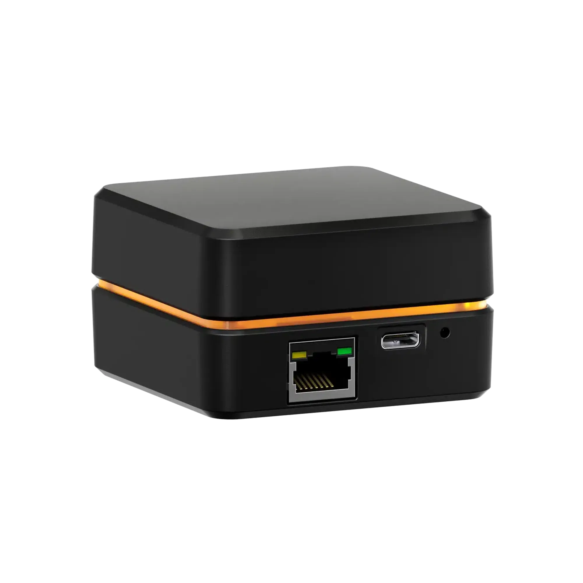 Simucube Link Hub device for connecting Simucube gear and wireless wheels via USB, protects against power surges.