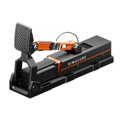 Simucube ActivePedal Ultimate brake + ActivePedal Pro throttle for precise control and high force capability in racing simulations.