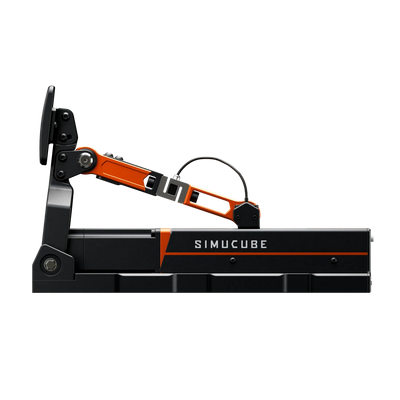 Vue latérale du pack Simucube ActivePedal Ultimate frein + ActivePedal Pro accélérateur, mettant en valeur son design et ses fonctionnalités.