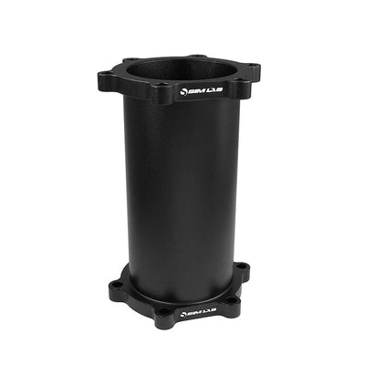 Sim-Lab steering wheel extension piece V2 – Billet Aluminium in matte black, CNC machined, 70 mm x 6 bolt circle, lightweight design.