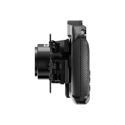 Side view of MOZA FSR2 Formula Steering Wheel, featuring ergonomic grip and compatibility with racing bases for ultimate racing experience.
