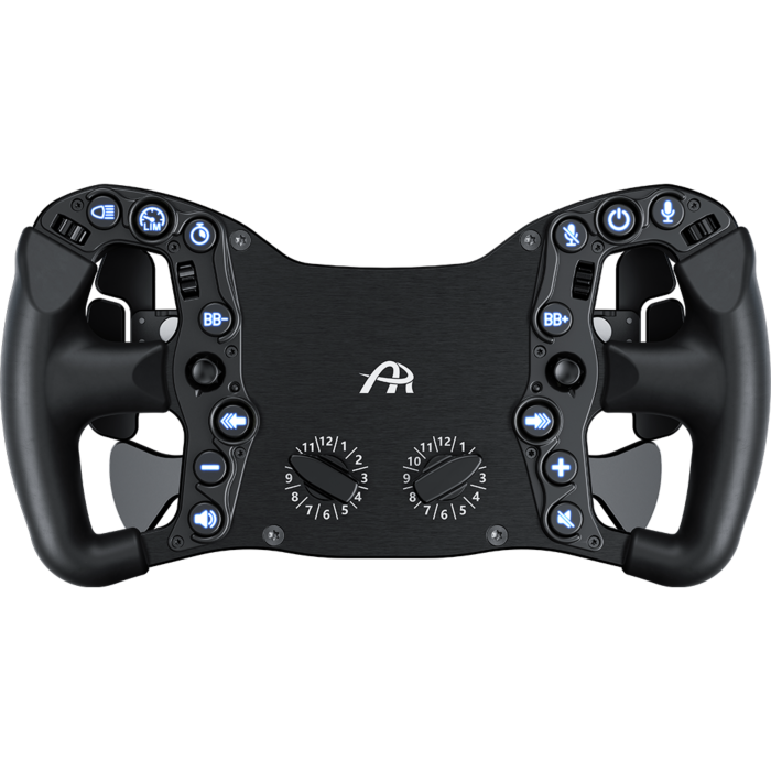Ascher Racing Pro Black Edition sim racing wheel - 300 mm, 14 RGB buttons, double paddle shifters and clutch paddles, USB