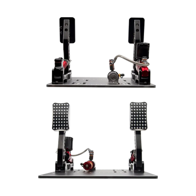 Simagic P2000 - S200RF sada hydraulických pedálov s duálnym čerpadlovým systémom pre profesionálny sim racing a presný brzdný zážitok.